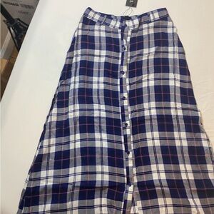 ASOS Blue and White Checkered A-Line Skirt
